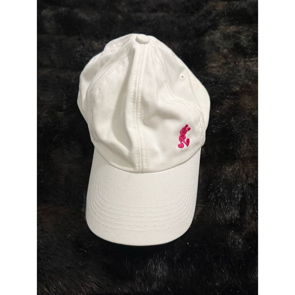Disney White w/Pink Mickey Baseball Cap Hat Adjustable